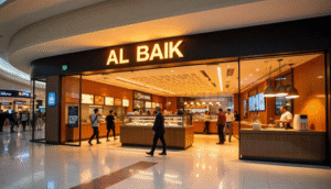 Al Baik Dubai Mall exterior entrance view