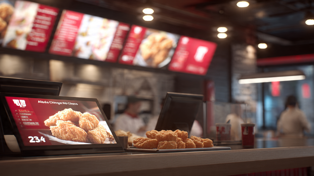 Albaik outlet menu board showing nuggets price and combo deals