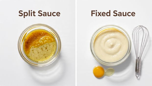 Comparison of split garlic sauce versus smooth emulsified sauce