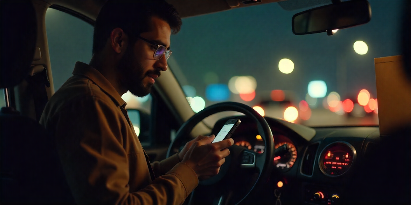 Ordering Albaik sandwiches online at night in Saudi Arabia