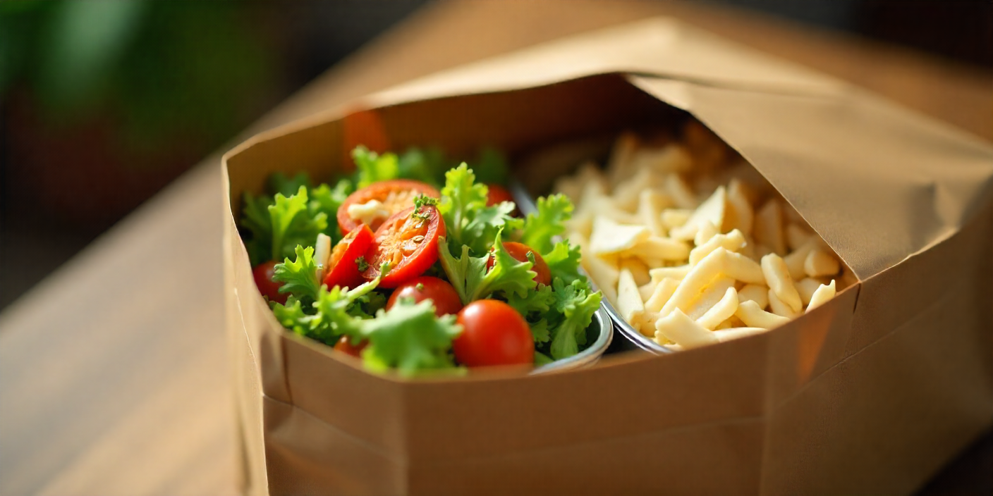 Cold sides packed separately for delivery.