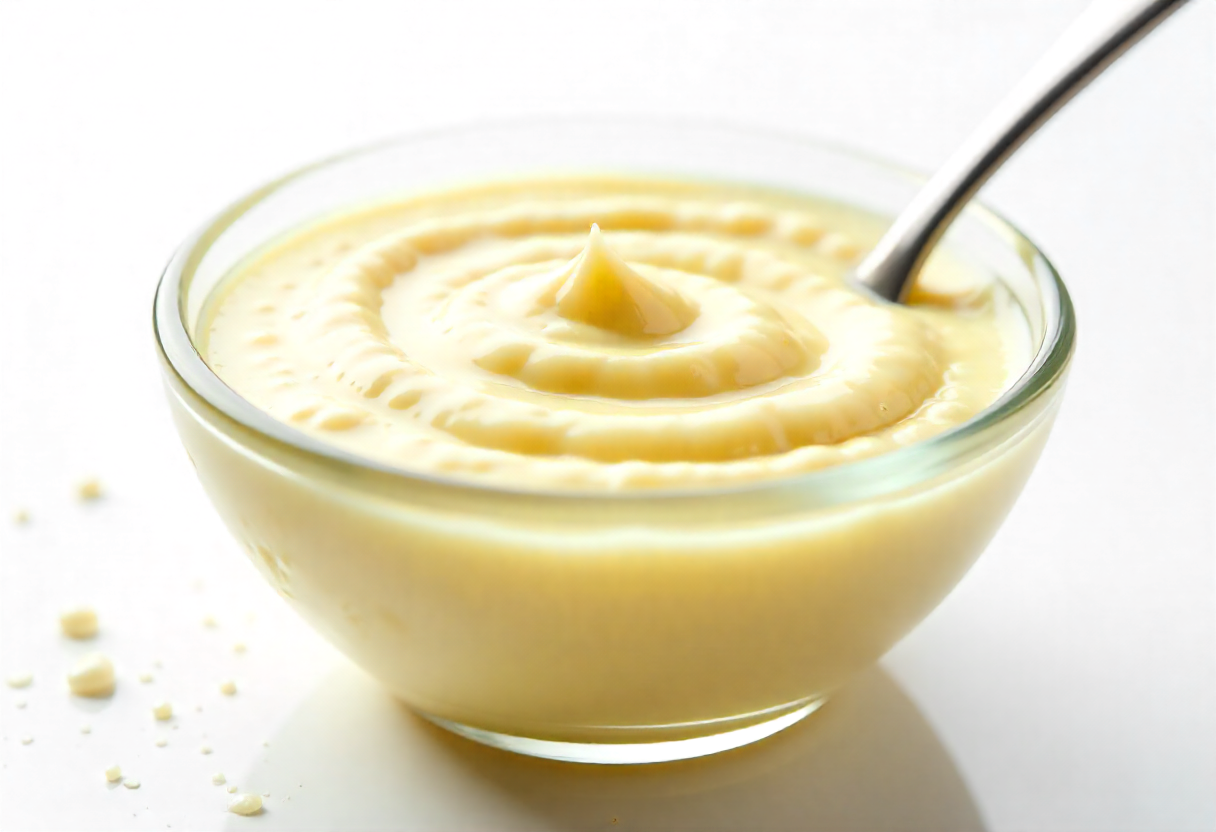Creamy Albaik garlic sauce close-up in a bowl