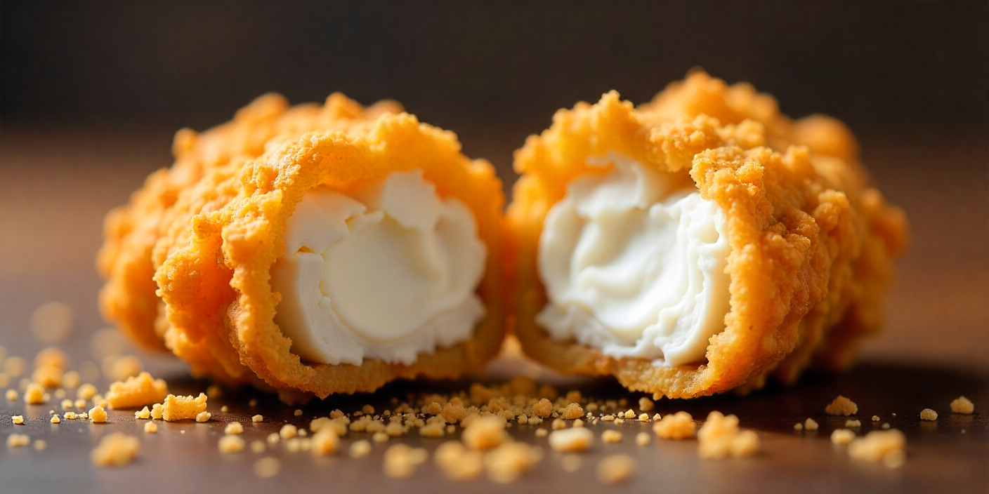 Close up of Albaik nuggets showing texture for calorie and nutrition comparison.