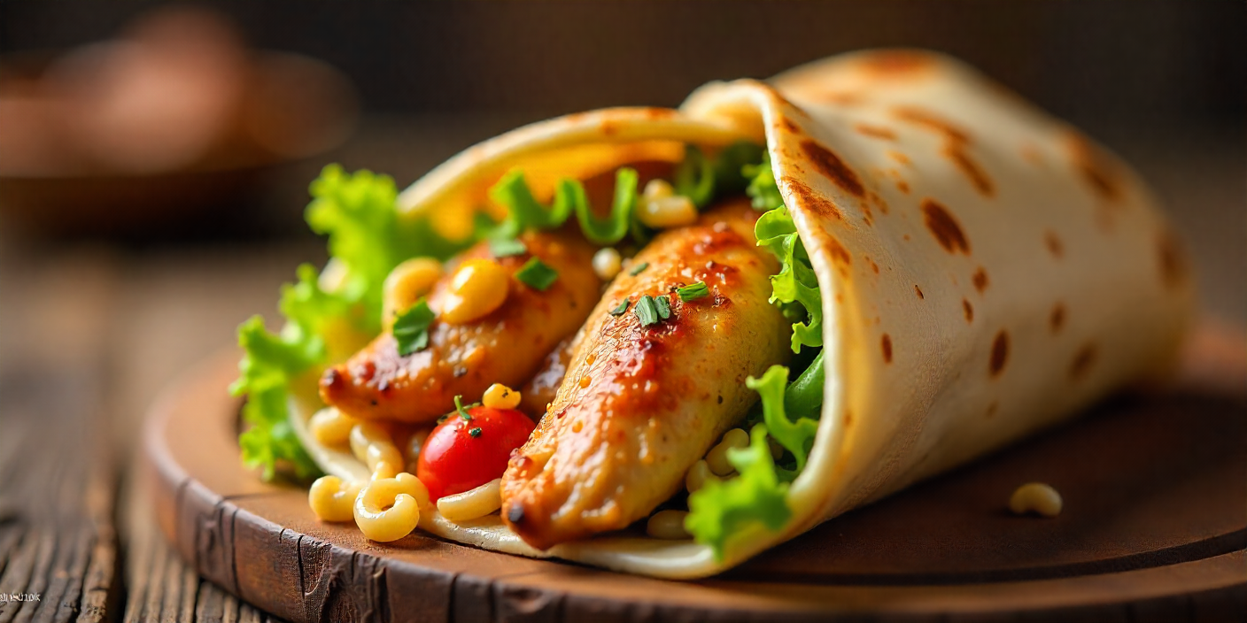 Albaik chicken shawarma close-up with visible ingredients