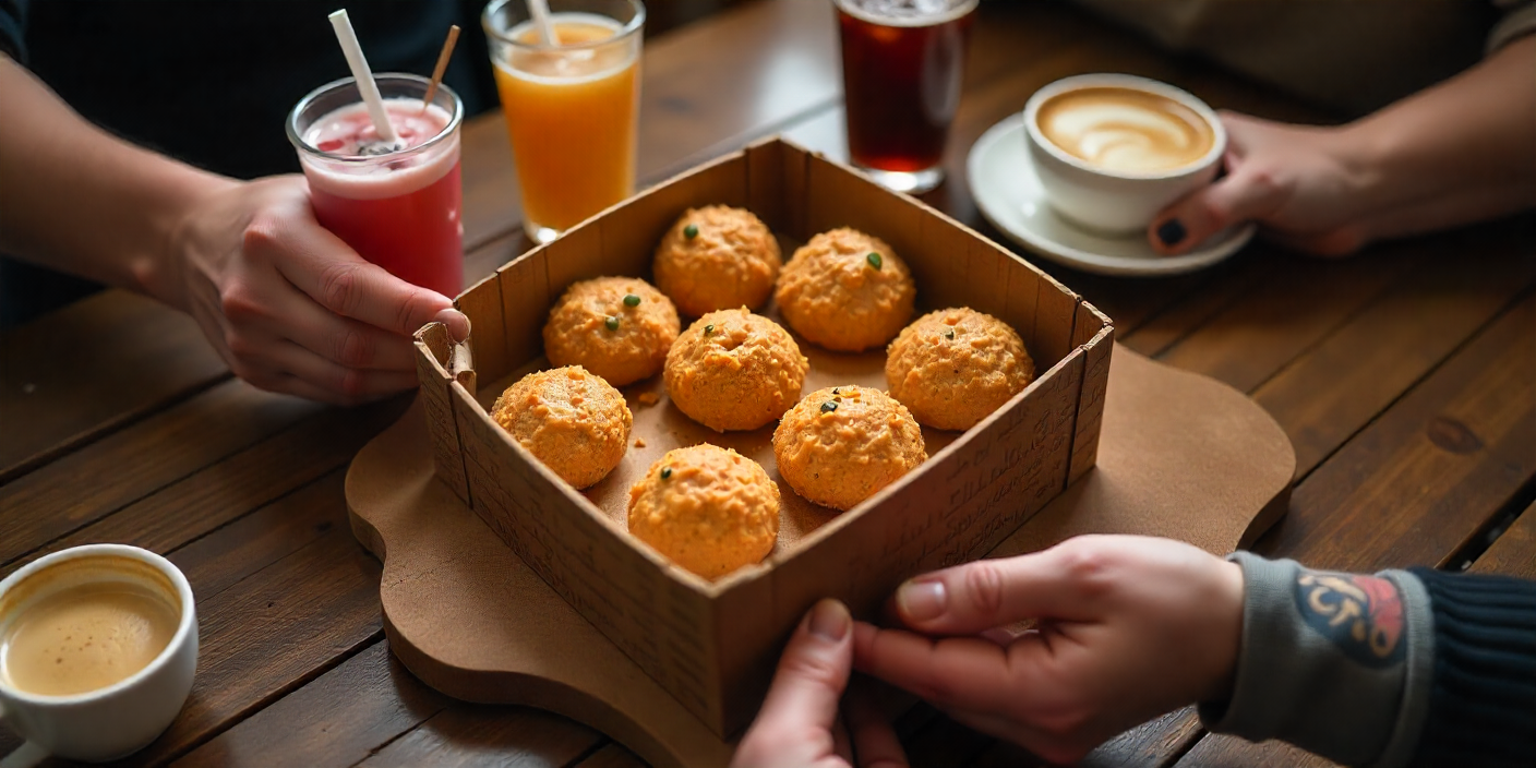 Albaik dessert menu Maamoul sharing box and single serving portions on table