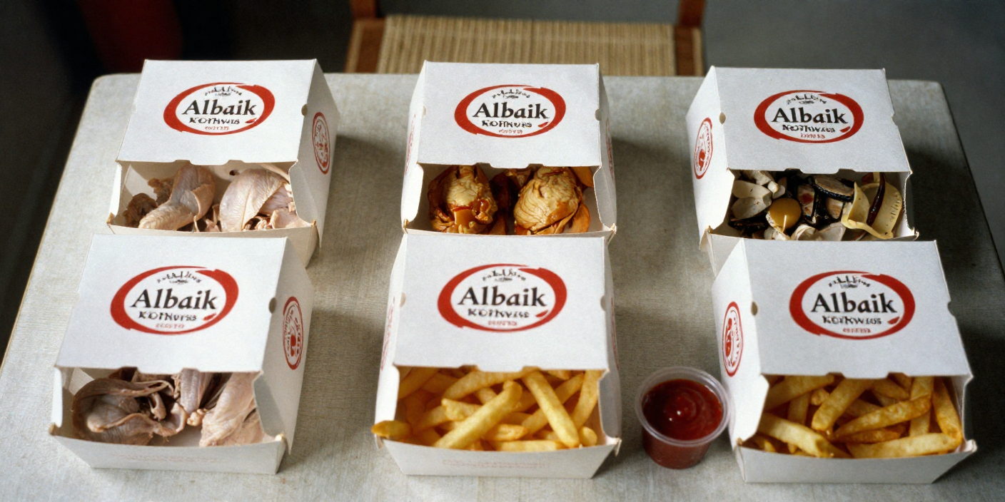 Albaik double baik meals showing updated portion balance on a table