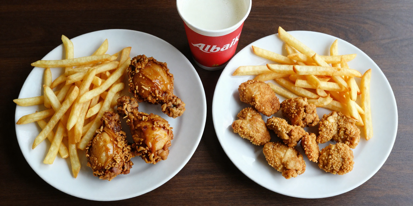 Albaik Value Meals Prices 2026 compared visually with regular menu items
