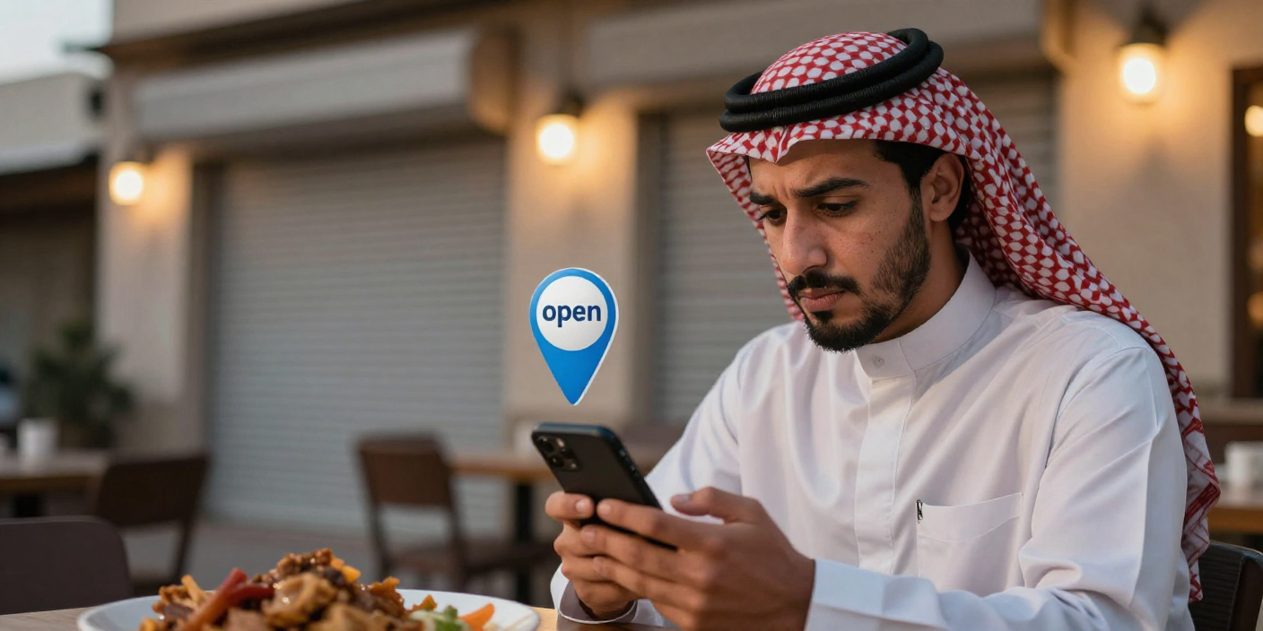 “User frustrated by outdated Albaik Near Me pins and wrong opening hours during Ramadan or Hajj”