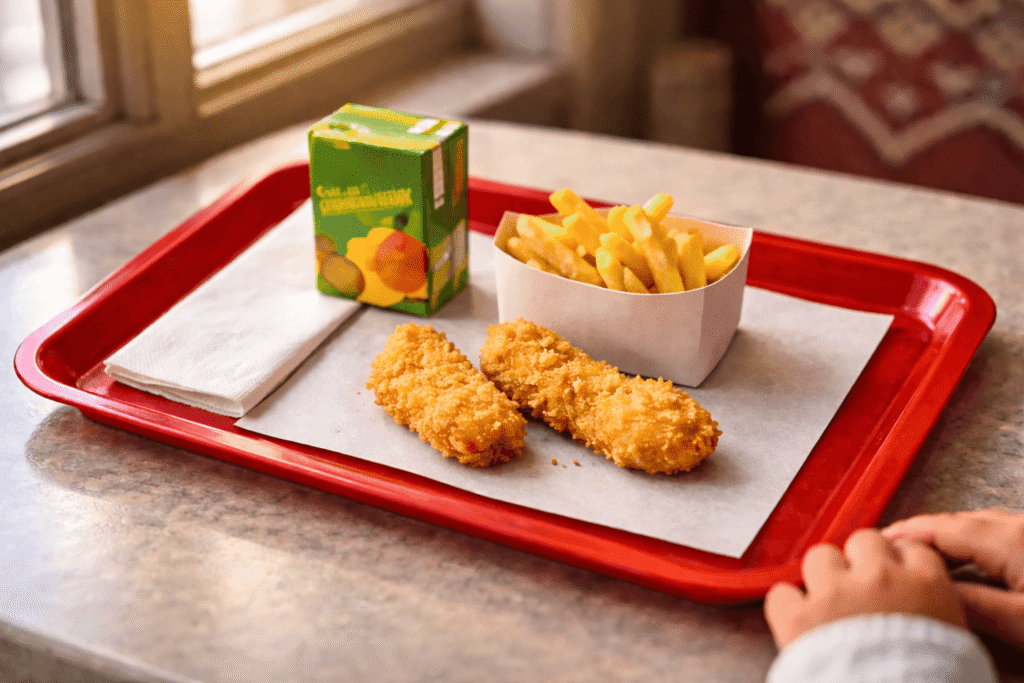 Albaik Kids Menu 2026 official kids meal Dammam tray