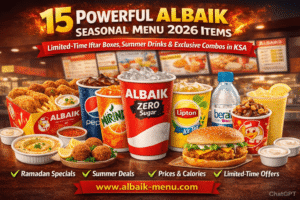Albaik Seasonal Menu 2026 featured image showing Ramadan boxes and summer deals in KSA