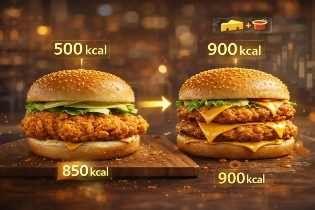 Albaik Calories Guide 2026 burger and sandwich calorie comparison single vs double