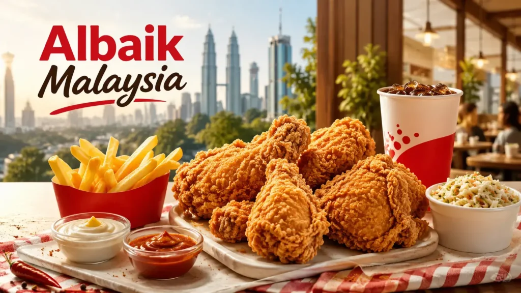 Albaik Malaysia featured image with Kuala Lumpur branch, bright food guide style