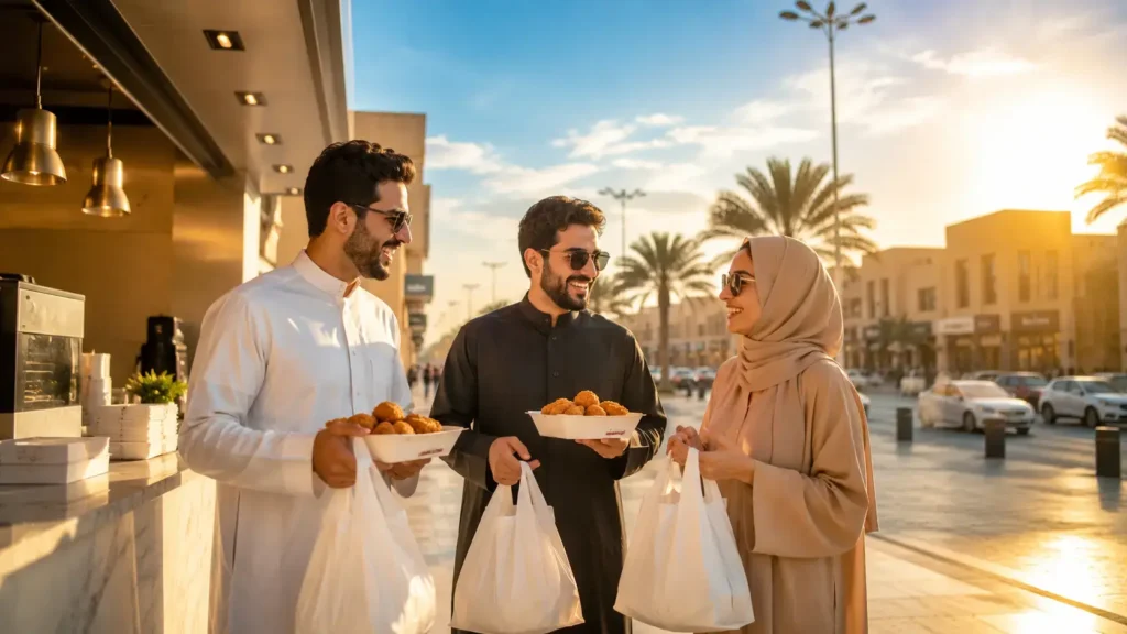 Albaik Restaurant location in Jeddah and Makkah Saudi Arabia showing busy branch with customers