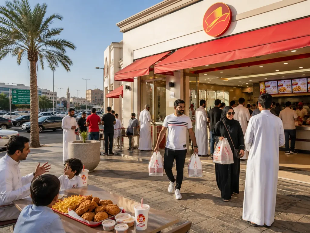 Best Albaik Jeddah Branch local favorite with busy customers, family dining, and Jeddah city vibe
