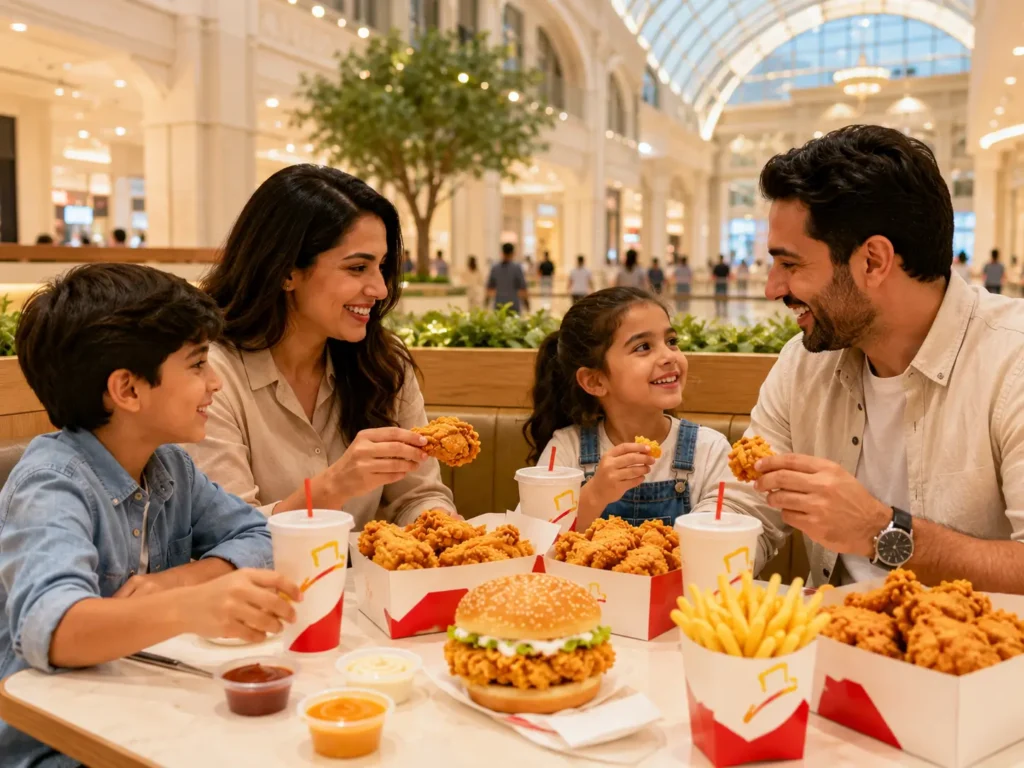 Mall of the Emirates Albaik for families with bright indoor dining and branded food
