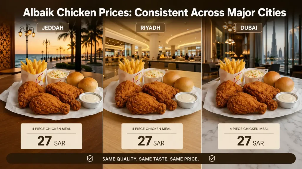 Albaik Chicken Pricing 2026: Consistency Across Jeddah, Riyadh, Dubai
