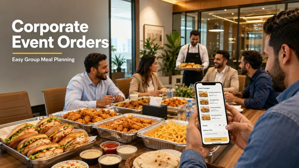 Albaik events ordering for corporate office lunch catering