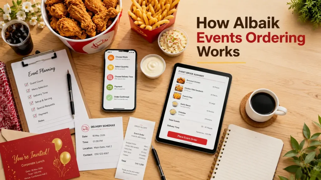 How Albaik Events Ordering works step by step