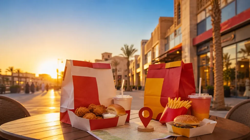 Albaik vs McDonald's branch locations across Saudi Arabia including Jeddah and Riyadh