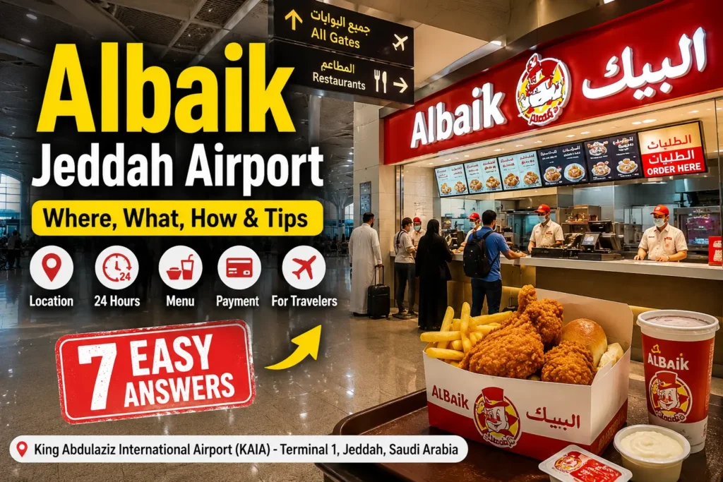 Albaik Jeddah Airport Terminal 1 restaurant location and meal guide