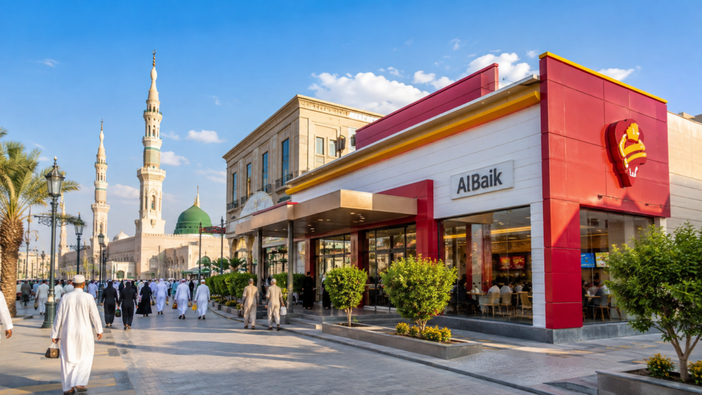 Looking for Albaik Madina Near Me? Discover the nearest Albaik branch near Masjid an Nabawi, opening hours, popular meals, prices, and helpful tips for pilgrims and visitors in Madinah.